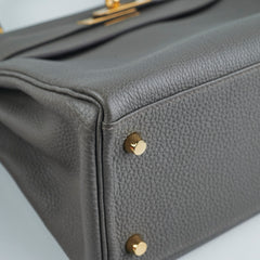 Hermes Kelly 28 Togo Gris Etain - Z Stamp
