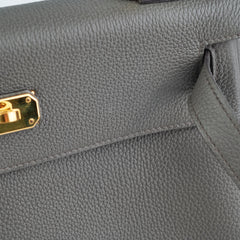 Hermes Kelly 28 Togo Gris Etain - Z Stamp