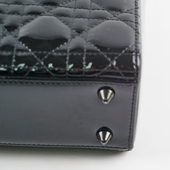 Christian Dior Small Lady Dior Patent Black