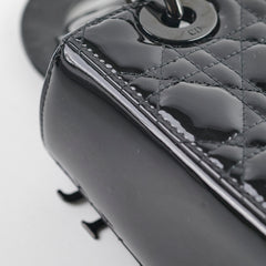Christian Dior Small Lady Dior Patent Black