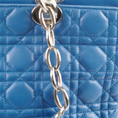 Christian Dior Cannage Leather Shopping Tote Blue