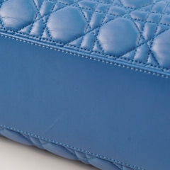 Christian Dior Cannage Leather Shopping Tote Blue