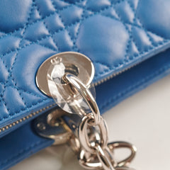 Christian Dior Cannage Leather Shopping Tote Blue