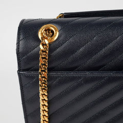 Saint Laurent Large Envelope Navy Shoulder Bag