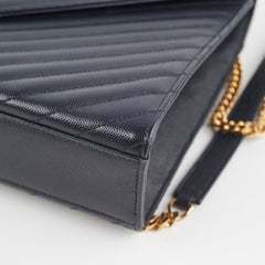 Saint Laurent Large Envelope Navy Shoulder Bag