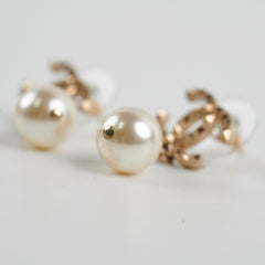 Chanel CC Pearl Drop Earrings