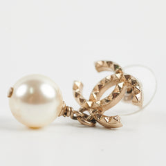 Chanel CC Pearl Drop Earrings