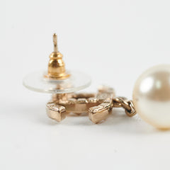 Chanel CC Pearl Drop Earrings