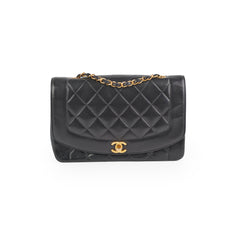 Chanel Diana Lambskin Black Medium