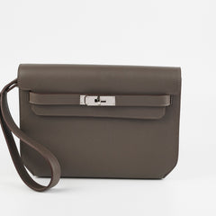 Hermes Pochette Kelly Depeches 25 Gris Etain