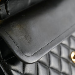 Chanel Classic Lambskin M/L Medium/Large Flap Black