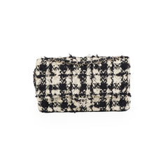 Chanel Classic Flap M/L Tweed Sequin Black