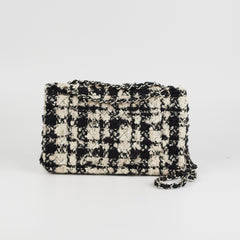Chanel Classic Flap M/L Tweed Sequin Black