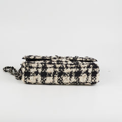 Chanel Classic Flap M/L Tweed Sequin Black