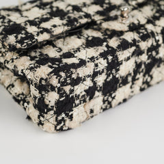 Chanel Classic Flap M/L Tweed Sequin Black