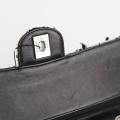 Chanel Classic Flap M/L Tweed Sequin Black