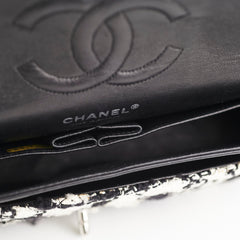 Chanel Classic Flap M/L Tweed Sequin Black