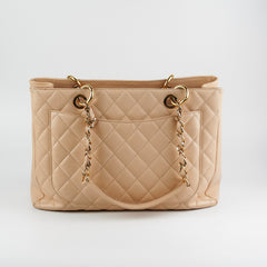 Chanel Caviar Grand Shopping Tote Beige