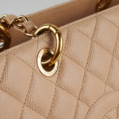 Chanel Caviar Grand Shopping Tote Beige