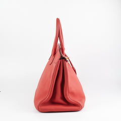 Hermes Birkin 35 Clemence Rose Lipstick- Stamp O 2011
