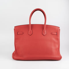 Hermes Birkin 35 Clemence Rose Lipstick- Stamp O 2011