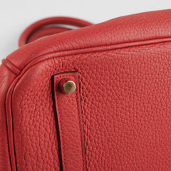 Hermes Birkin 35 Clemence Rose Lipstick- Stamp O 2011