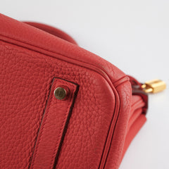 Hermes Birkin 35 Clemence Rose Lipstick- Stamp O 2011
