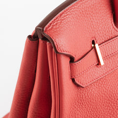 Hermes Birkin 35 Clemence Rose Lipstick- Stamp O 2011