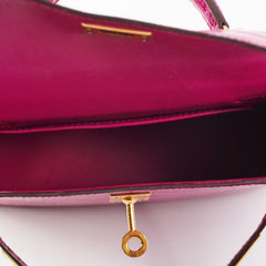 Hermes Mini Kelly Sellier Alligator Rose Scheherazade Stamp C (2018)