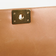 Chanel New Medium Boy Dark Beige Iridescent Patent