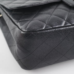 Chanel Jumbo Classic Single Flap Black Caviar Bag