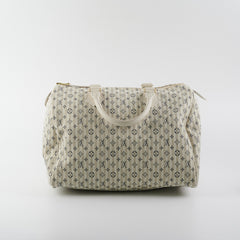 Louis Vuitton Speedy 30 White Denim Monogram Bag
