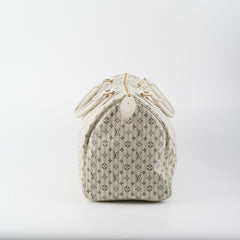Louis Vuitton Speedy 30 White Denim Monogram Bag
