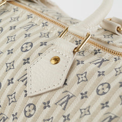 Louis Vuitton Speedy 30 White Denim Monogram Bag