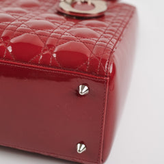 Dior Lady Dior Dark Red Patent Leather