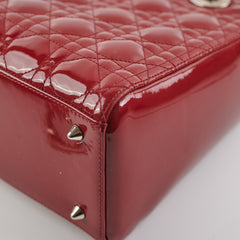 Dior Lady Dior Dark Red Patent Leather