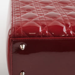 Dior Lady Dior Dark Red Patent Leather