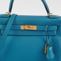 Hermes Kelly 28 Togo Izmir Blue Stamp R Square (2014)