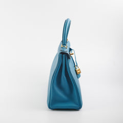 Hermes Kelly 28 Togo Izmir Blue Stamp R Square (2014)