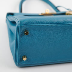 Hermes Kelly 28 Togo Izmir Blue Stamp R Square (2014)