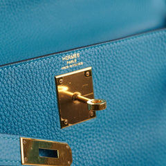 Hermes Kelly 28 Togo Izmir Blue Stamp R Square (2014)