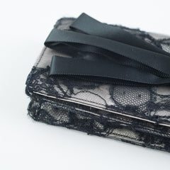 Chanel Lace Bow Clutch Black