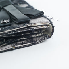 Chanel Lace Bow Clutch Black