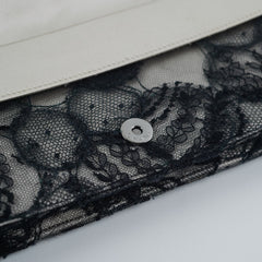 Chanel Lace Bow Clutch Black