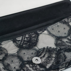 Chanel Lace Bow Clutch Black