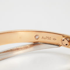 Cartier Double Love 18K Diamond Paved Yellow Gold/White Gold Size 17