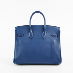 Hermes Birkin 25 Blue Saphir Novillo Y Stamp 2020