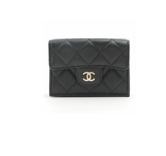 Chanel Compact Caviar Black Wallet