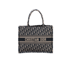 HOLD- BO Christian Dior Medium Oblique Navy Book Tote