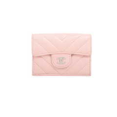 Chanel Chevron Compact Wallet Light Pink